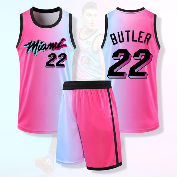 Picture of Heat Wade No.3 Jersey New Season Basketball Uniform Competition Training Team Uniform Set Printing Number