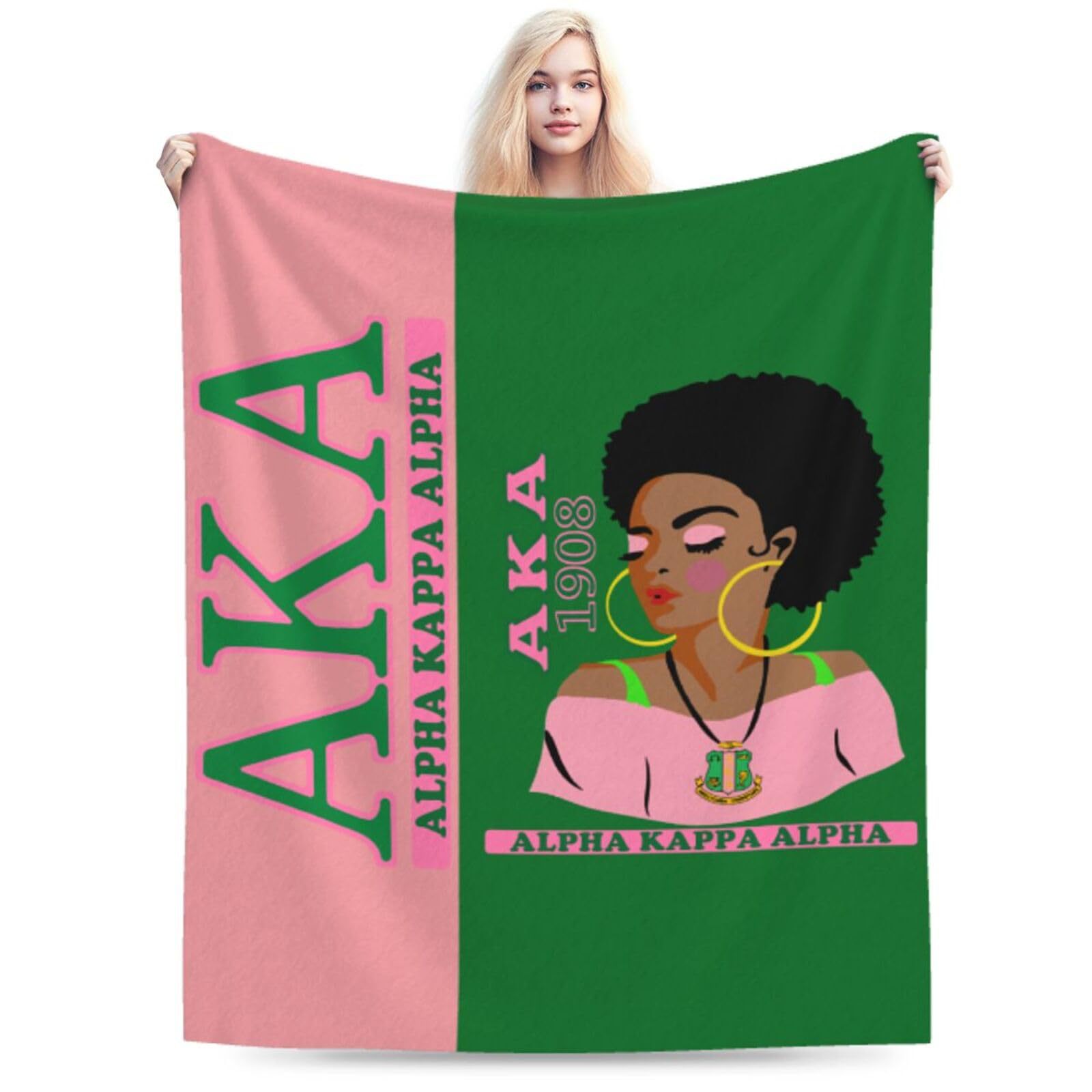 Picture of Cross Border AKA Girl Blanket Sorority Gift Soft Flannel Blanket Sisterhood Blanket for Women