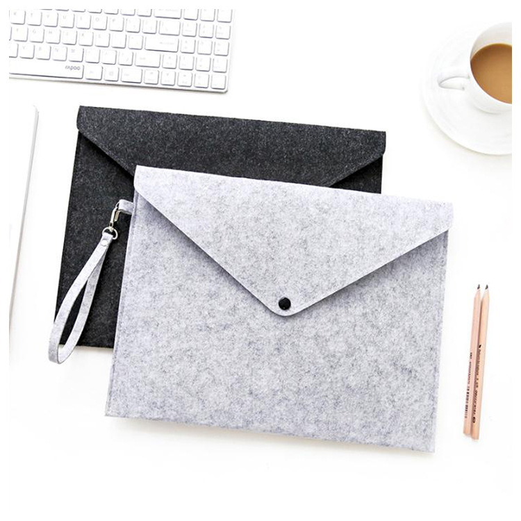 Felt A4 paper bag gift felt document package business office portfolio storage bag can be printed LOGO style