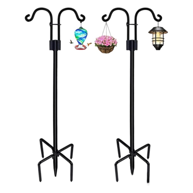 Cross-Border New Shepherd Hook crafts garden double hook potted gardening ground plug Rod decorative lamp hook rack iron art