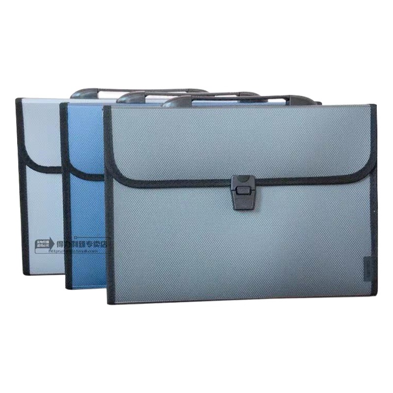 Deli 5556 Accordion Bag 13 Compartments A4 Folder Student Exam Paper Business Document Organizer Meeting Bag Storage