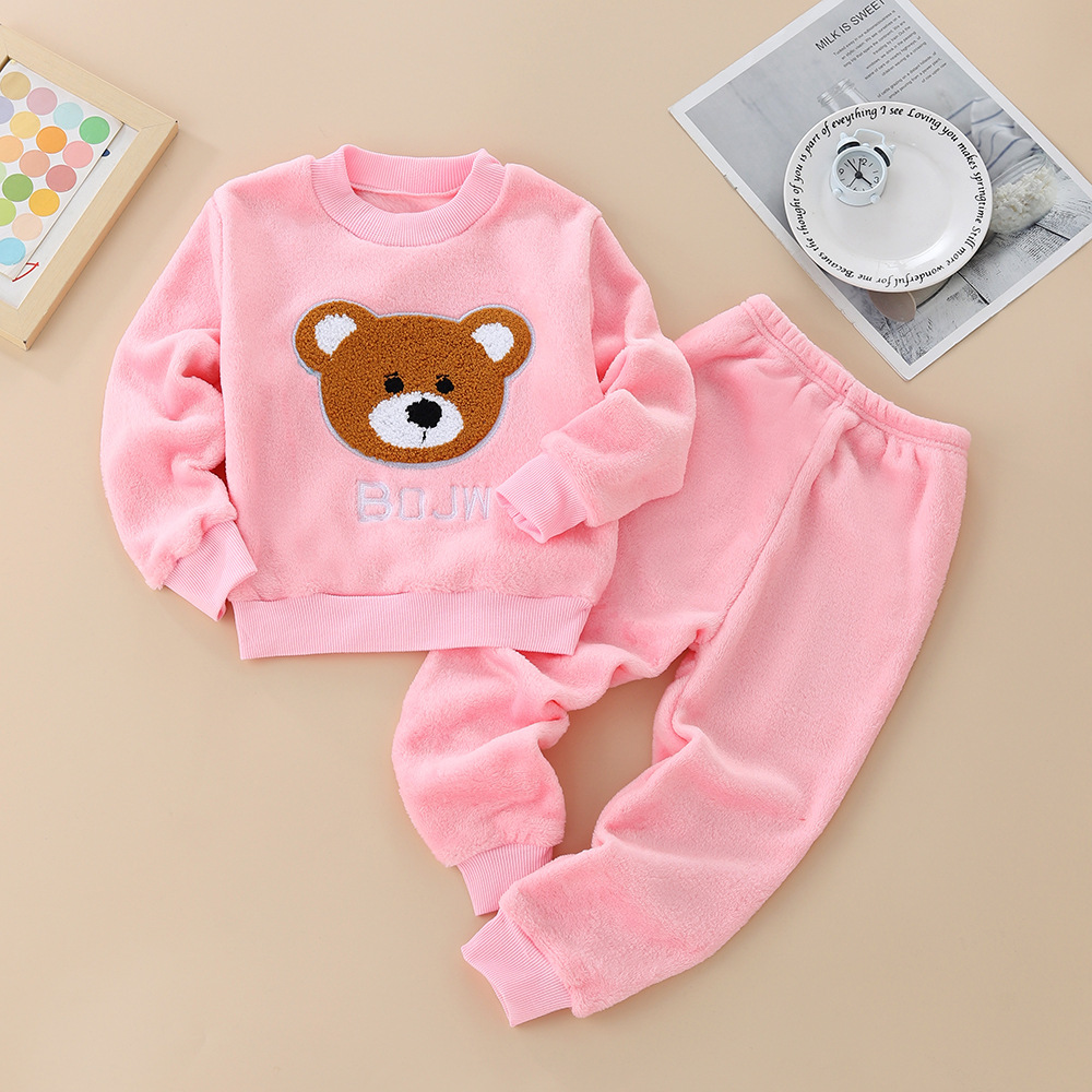 Picture of Baby Winter Pajamas Set 2025 New Baby Kidsren's Clothing Boys and Girls Autumn and Winter Flannel Home Clothes Trendy