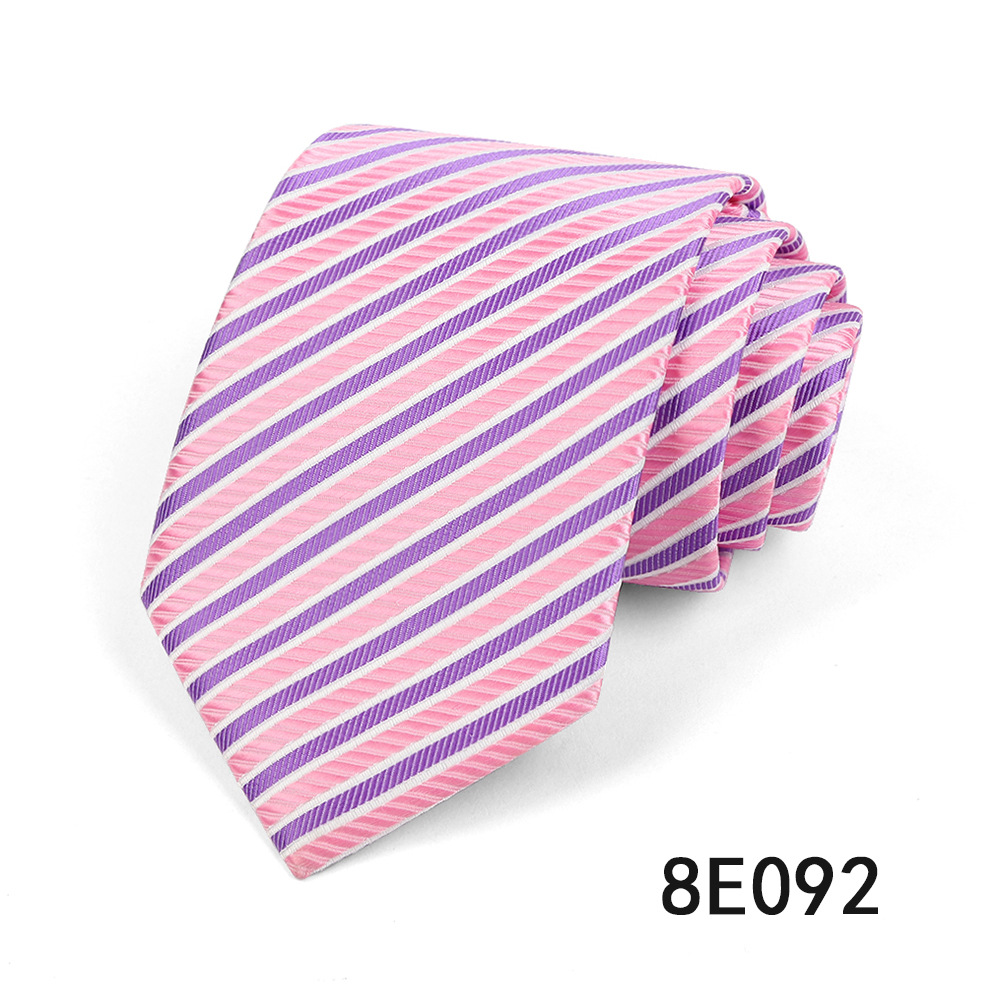 Picture of Men's Tie Business Casual Stripesd Tie 8cm Polyester Jacquard Embroider Print Tie Wholesale Formal Wear