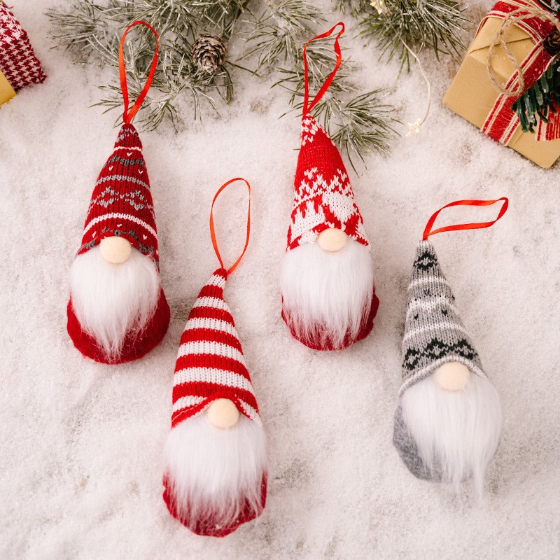 Cross-Border New Christmas Decorations Forest Old Man Holiday Tree Pendants Faceless Doll Gnome Small Holiday Ornaments