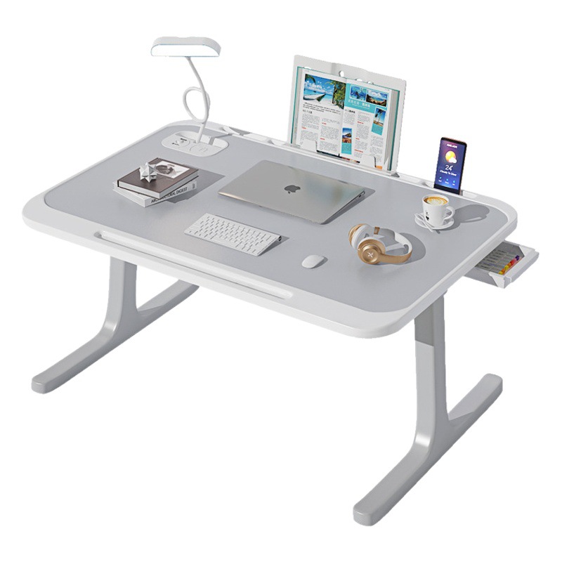 Bed Folding Computer Desk Dormitory Study Lamp Small Table Laptop Wireless Charging Home Casual Bay Window Table