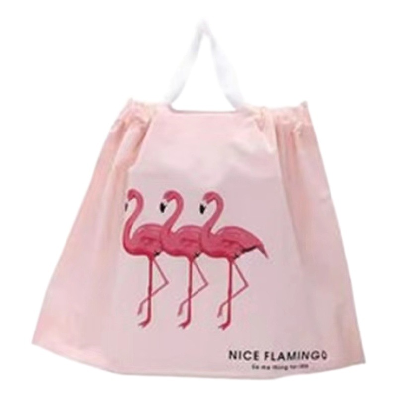 Extra thick catering packing bag clothing handbag plastic drawstring frosted PE packing bag takeaway bag wholesale logo