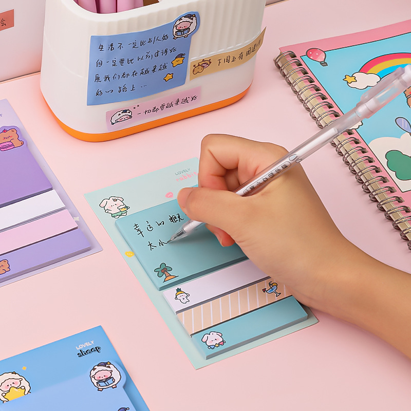 Picture of Cartoon Cute Animal Message Sticky Note Student Note Memo Note Pad Pagination Index Sticker Instruction Sticker