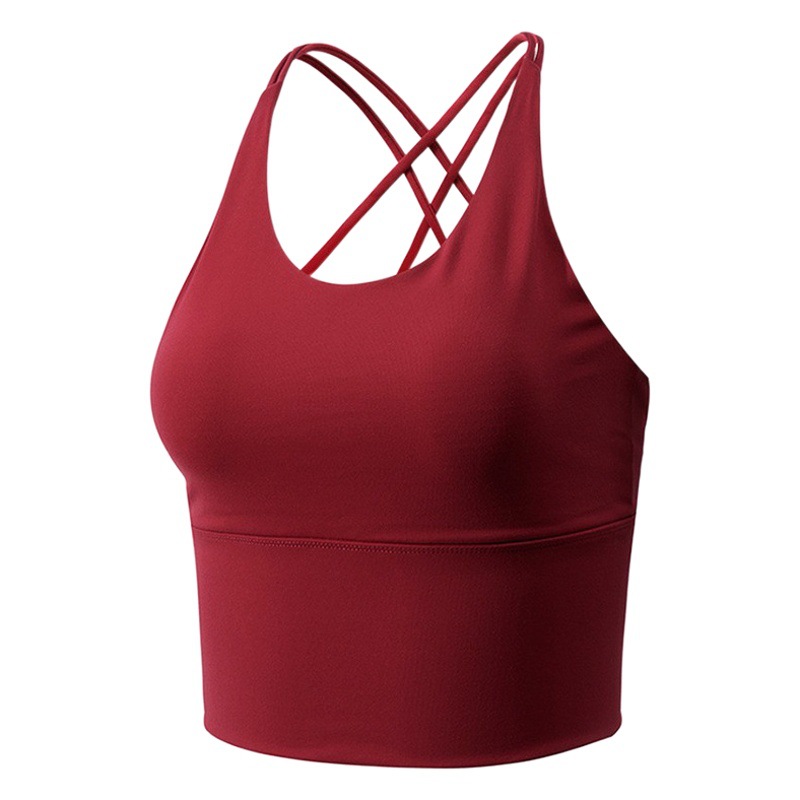 Beauty back sports underwear women's shockproof running push up shaping fitness bra training beauty back yoga vest bra