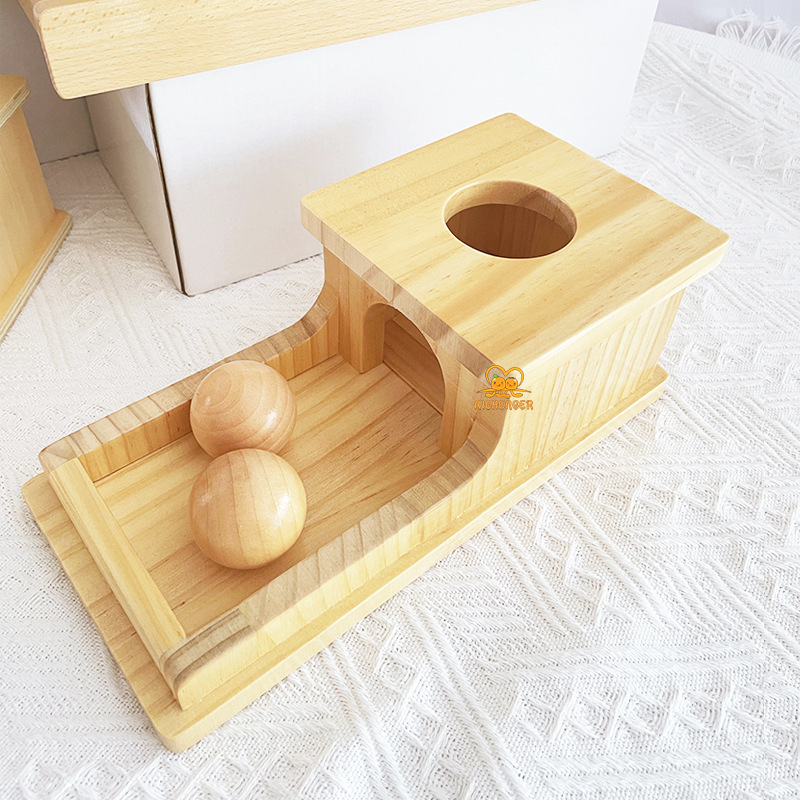 Picture of Montessori Toys 0-3 Wooden Drawer Box Kindergarten Textile Drum Target Box Montessori Early Education Educational Toys
