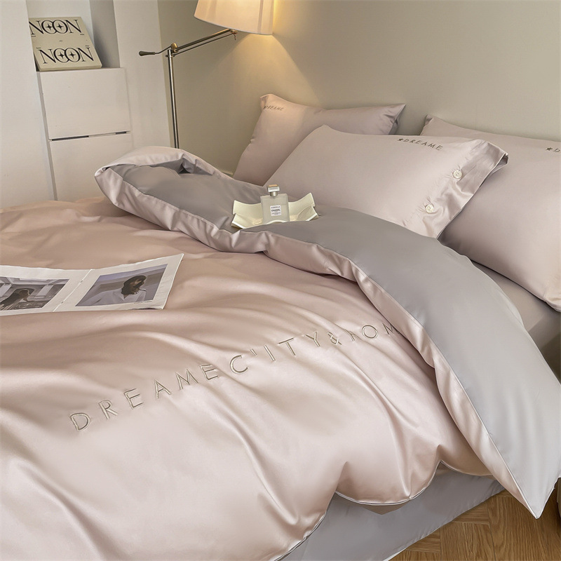 Picture of Light luxury 120 long-staple cotton quilt cover single piece pure cotton quilt cover solid color double-piece quilt cover Nantong bedding
