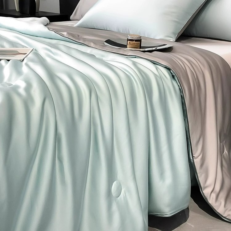 Picture of Lyocell Tencel Summer Quilt Summer Cooling Quilt Summer Cooling Ice Silk Air Conditioning Quilt Four-Piece Set Single Thin Quilt Machine Washable