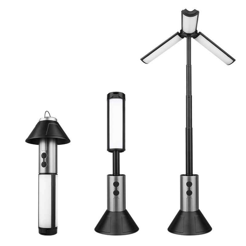 Outdoor multi-functional telescopic folding camping lamp LED lighting atmosphere lamp telescopic bracket super bright flashlight tent lamp