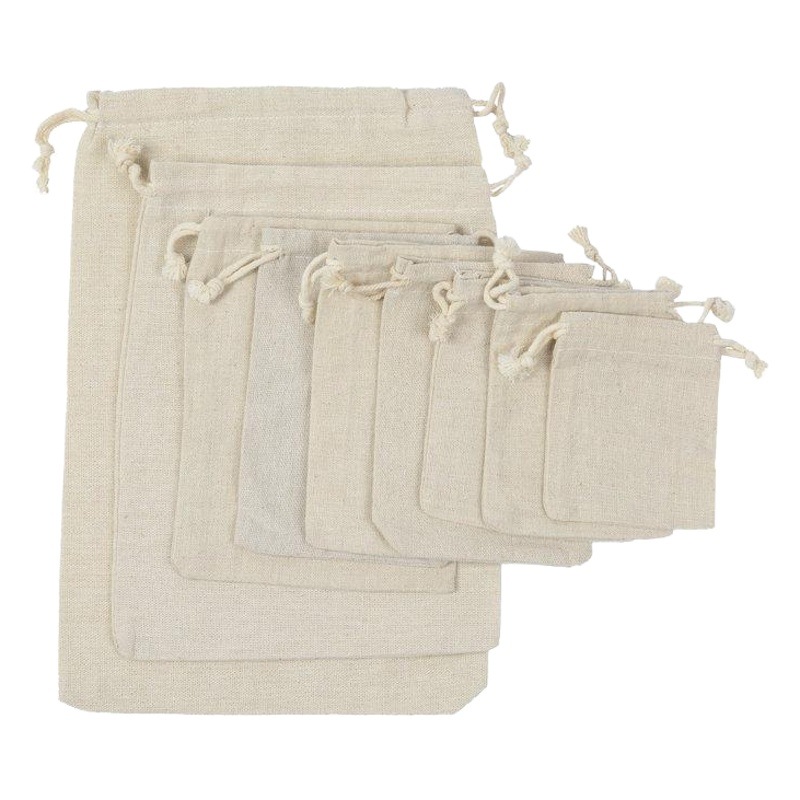 Jewelry Bundle Pocket Handbag Bundle Cotton Bag Blank Drawstring Bag Cotton and Linen Storage Cotton and Linen Bag in stock