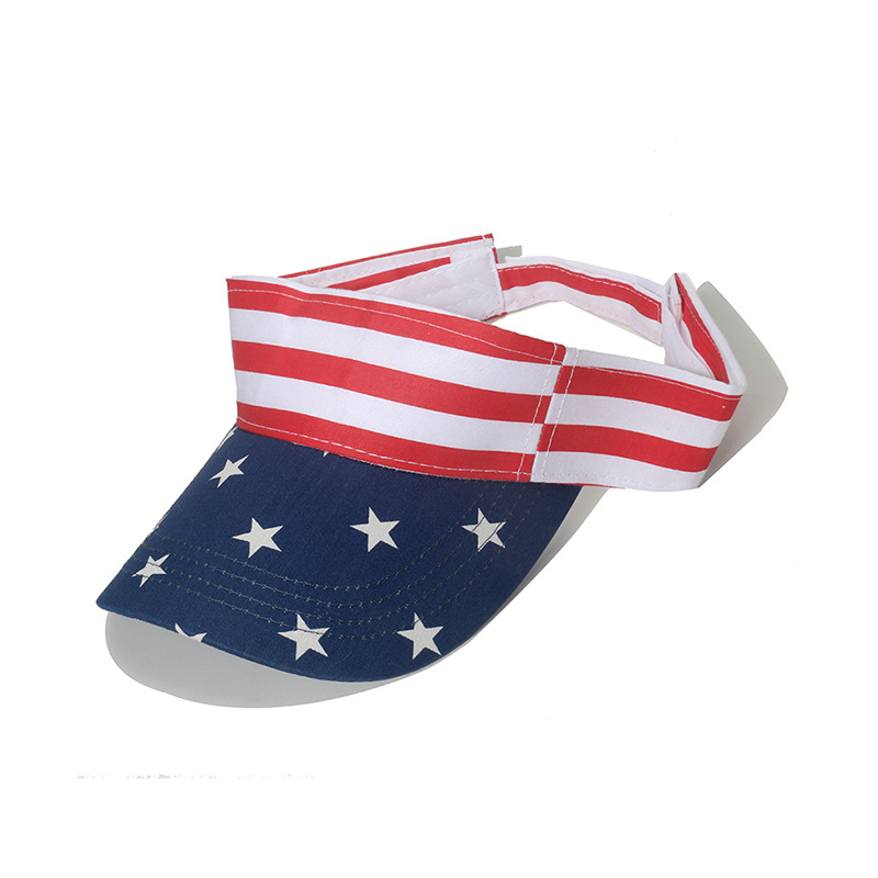 Cross-border Amazon New US Independence Day Star Stripe US Flag Curved Eaves Cap Empty Cap Sun