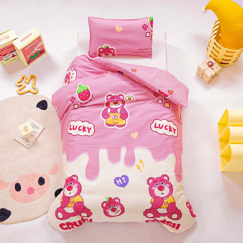 Picture of Kindergarten Quilt Three-Piece Set Baby Nap Quilt Children's Cotton Six-Piece Set Removable and Washable Cartoon Quilt for Summer