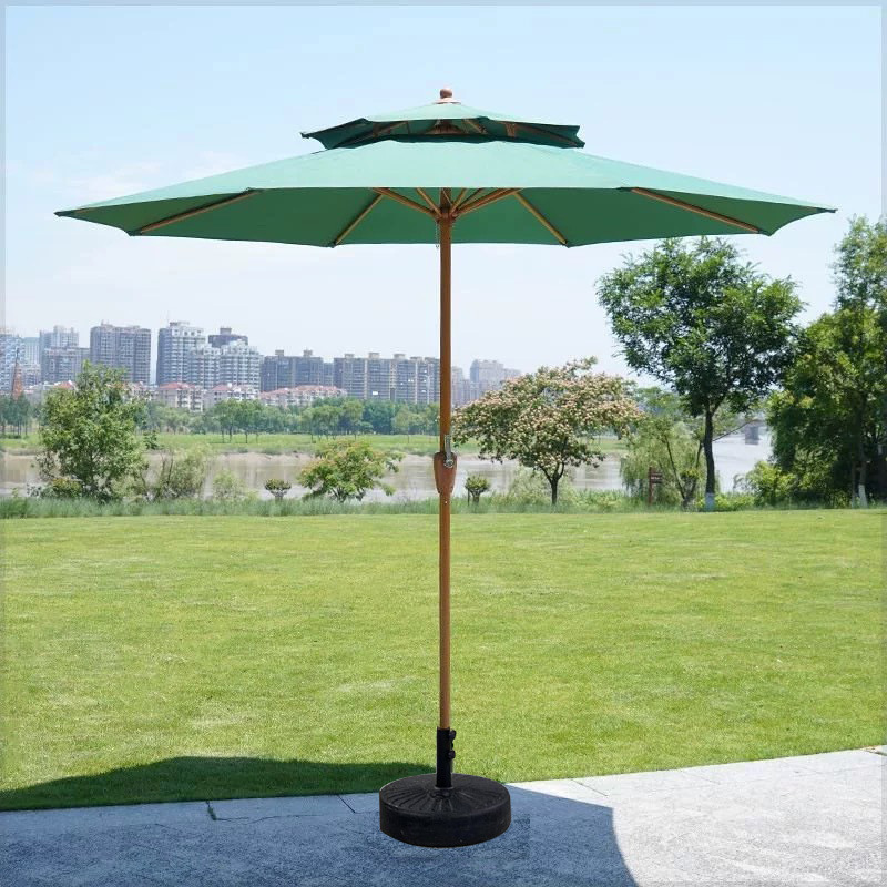Picture of Outdoor Parasol Villa Courtyard Simple Home Leisure Balcony Terrace Outdoor Stall Sun Protection Double Top Center Column Umbrella