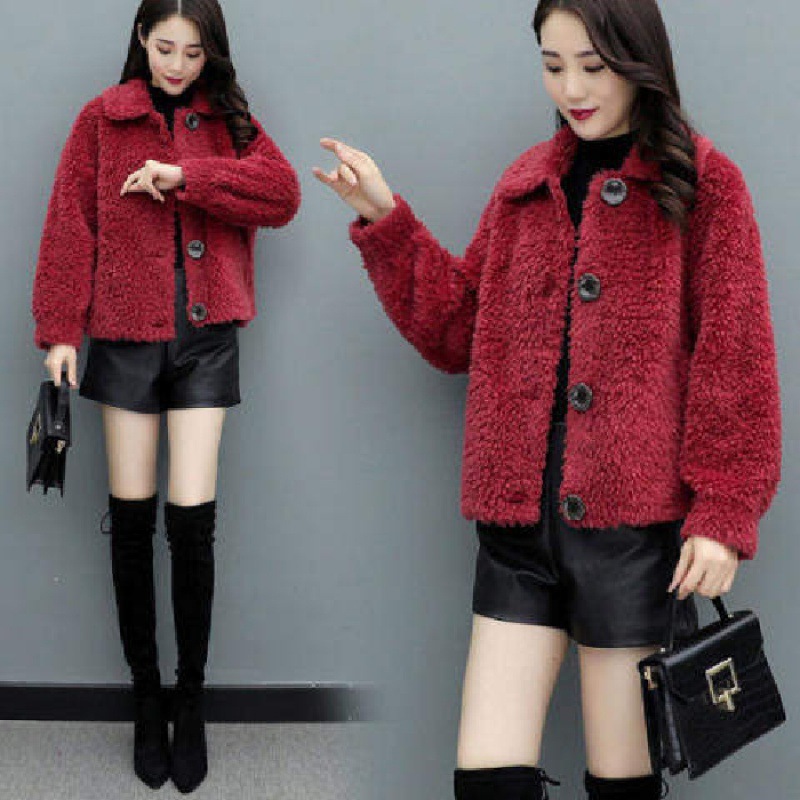 Picture of Fashion 2022 Winter Hong Kong Style Literature and Art Retro Women's Wear Sleeve Three-point Sleeve Pile Collar Factory Outlet