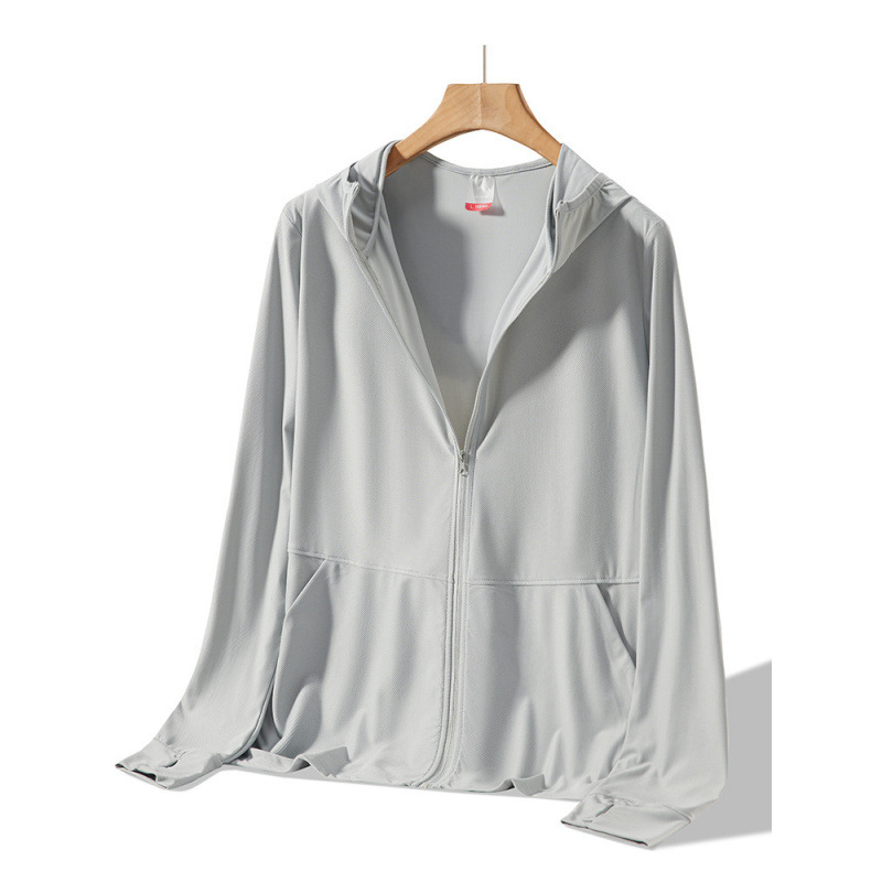Cross-Border Wholesale Summer Ice Silk Sun Protection Clothing Upf50 Women's Thin Anti-Uv Skin Clothing Sun Protection Jacket for Men