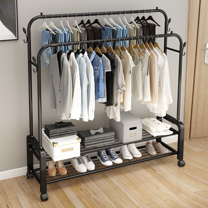 Clothes Drying Rack Indoor Floor-Standing Balcony Clothes Drying Household Bedroom Student Dormitory Clothes Drying Rod Indoor Clothes Rack Wholesale