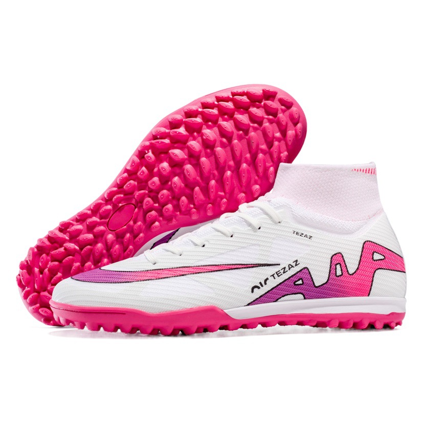 Cross-border foreign trade 2024 new football shoes men's high-top lawn spikes TF broken nails training sneaker football
