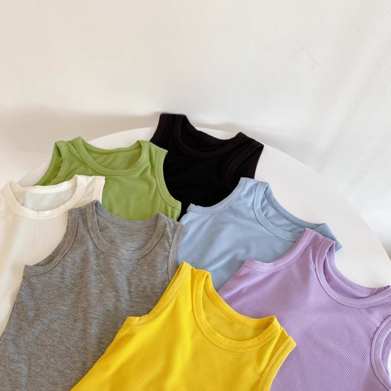 Children's Vest Modal Summer Thin Outer Wear Seamless Mask T-Shirt Baby Boys and Girls Bottoming Tops for Men