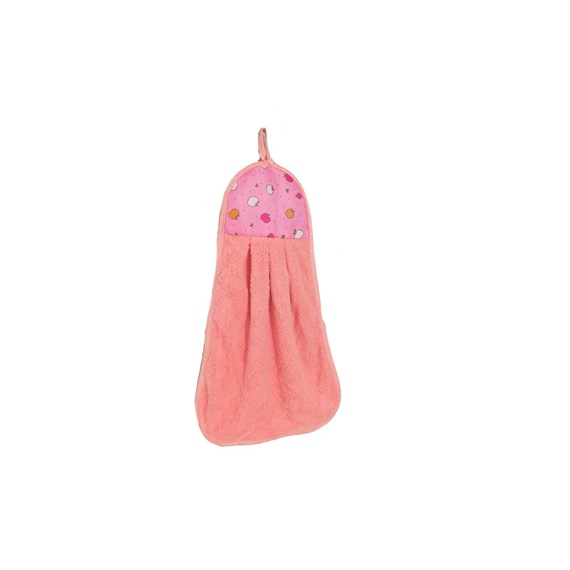 Picture of Coral Velvet Hand Towel Can Be Hung in the Kitchen, Thickened Cleaning Towel, Gift Advertising Towel