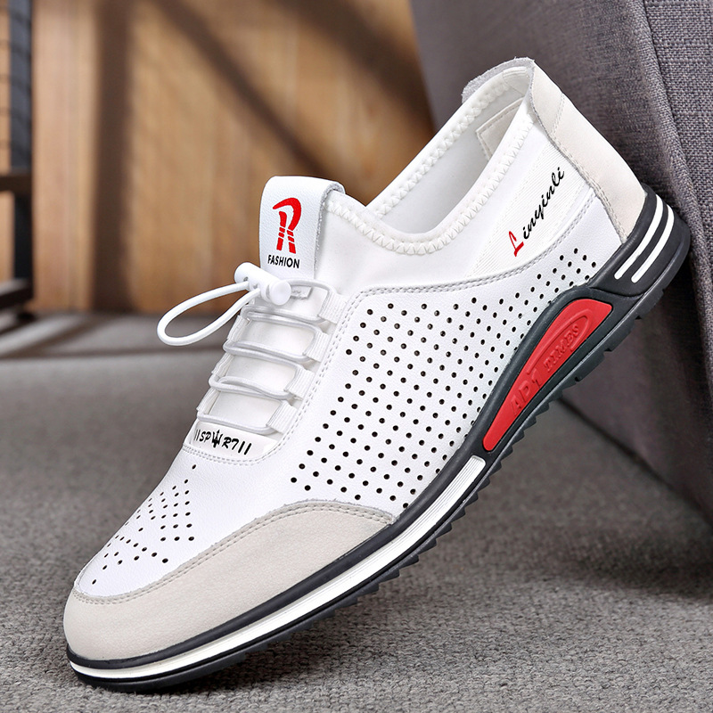 Sports casual shoes hollow sandals men's Korean version of soft bottom increased men's shoes tide a generation of small white shoes men