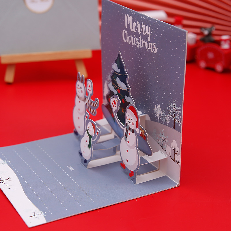 Picture of Amazon Stereo Christmas Greeting Card Creative Christmas Eve Message Holiday Card Gift Folding Card Set
