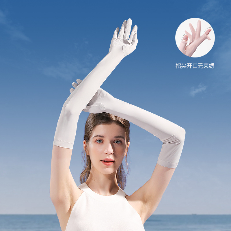 Picture of Gloves Half-finger Summer Anti-ultraviolet Nail Art Women's Outdoor Riding Ice Silk Driving Gloves Thin Ice Cool Breathable Plastic Dip Gloves