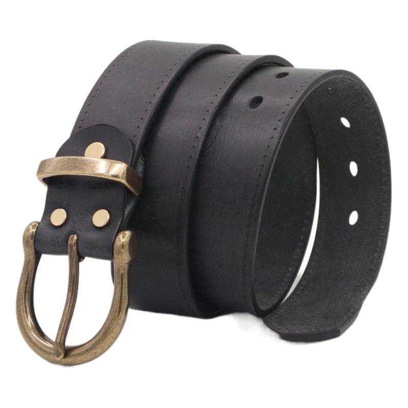 Retro belt manufacturers wholesale men's color first layer cowhide belt solid copper buckle can be cut casual Joker