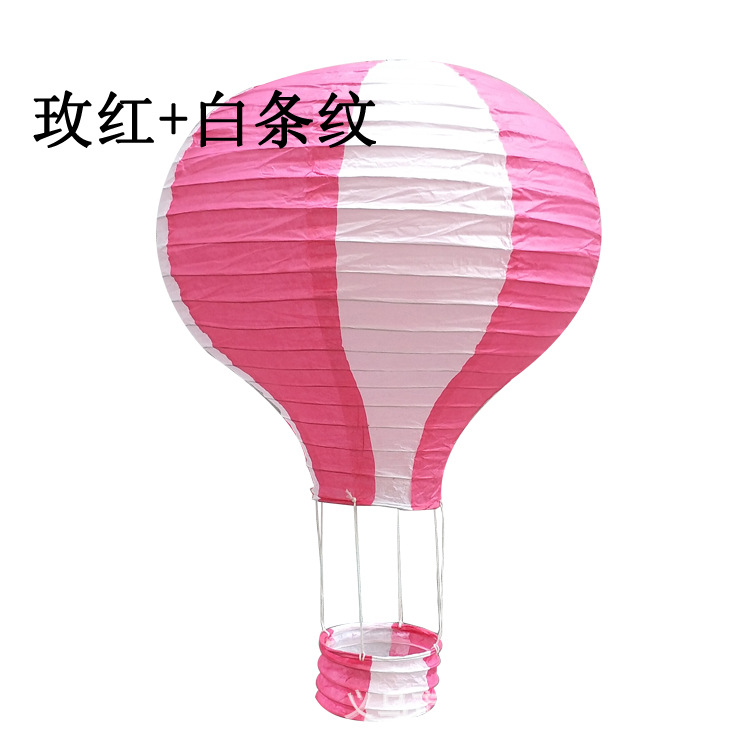 Picture of 2020 new manufacturers wholesale hot air balloon paper lantern two-color stitching rainbow export wedding paper lantern decoration