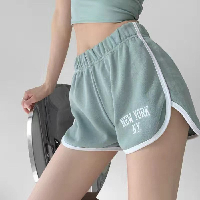 Loose Sports Shorts Letter Embroidered Girly Sense Home Casual Three-point Pants Slim Look High Waist Hot Pants