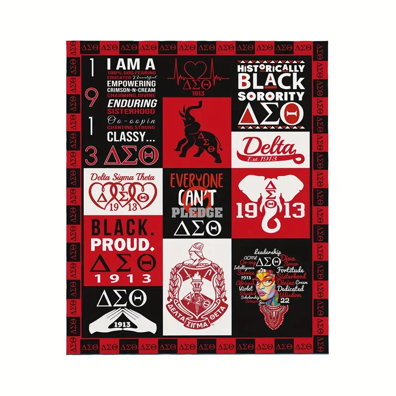Picture of Girls Sorority Gift Throw Blanket for Girl Sister Outdoor Camping Sofa Flannel Blanket Holiday Blanket