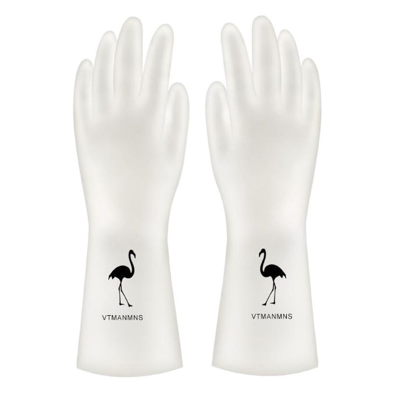 White nitrile gloves dishwashing housework kitchen durable rubber PVC summer Women waterproof work laundry brush