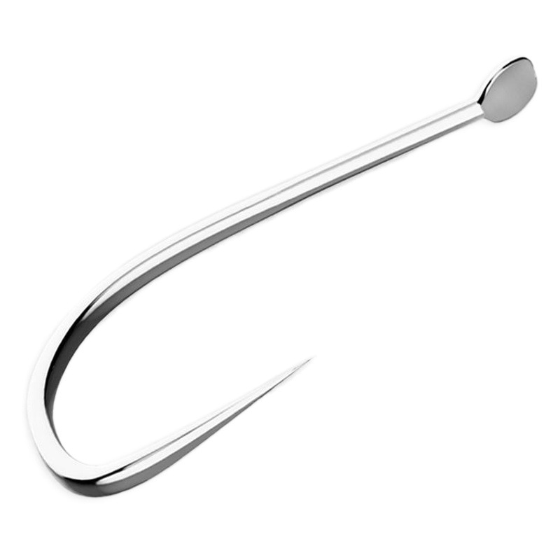 White Sleeve Hook Bulk Carbon Steel Long Handle Barbed Unbarbed White Carassius auratus Hook Luofei Hook Thin Strip Flat Hook