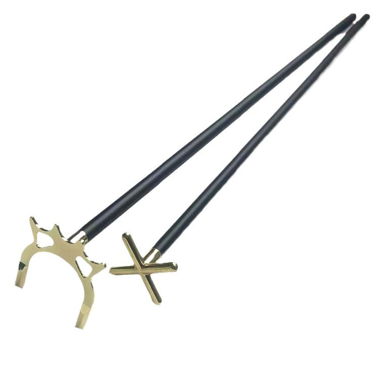 Picture of Billiard rod holder auxiliary cross rod triangle copper high fork low fork wholesale billiard supplies billiard rod holder