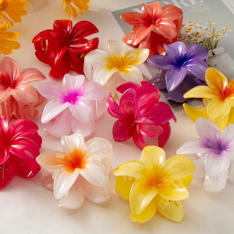 Picture of Cross-border egg flower clip large high-grade gradient Flower hairpin back head updo ponytail shark clip headdress