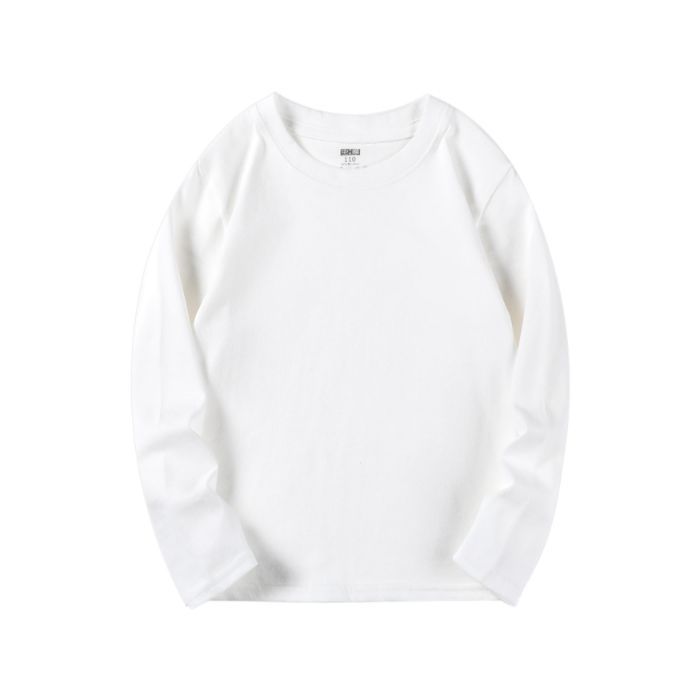 Picture of Children's Light Plate Long Sleeve 100 Cotton 200g Solid Color Children's Wear Base Shirt Blank Top T-Shirt