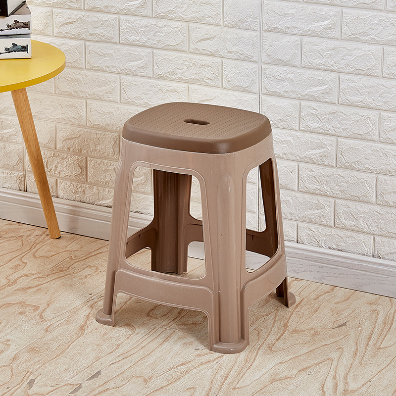 Picture of Plastic stool home thickened living room dining table Deng Zishuo material square bench chair simple cooked rubber small stool high stool