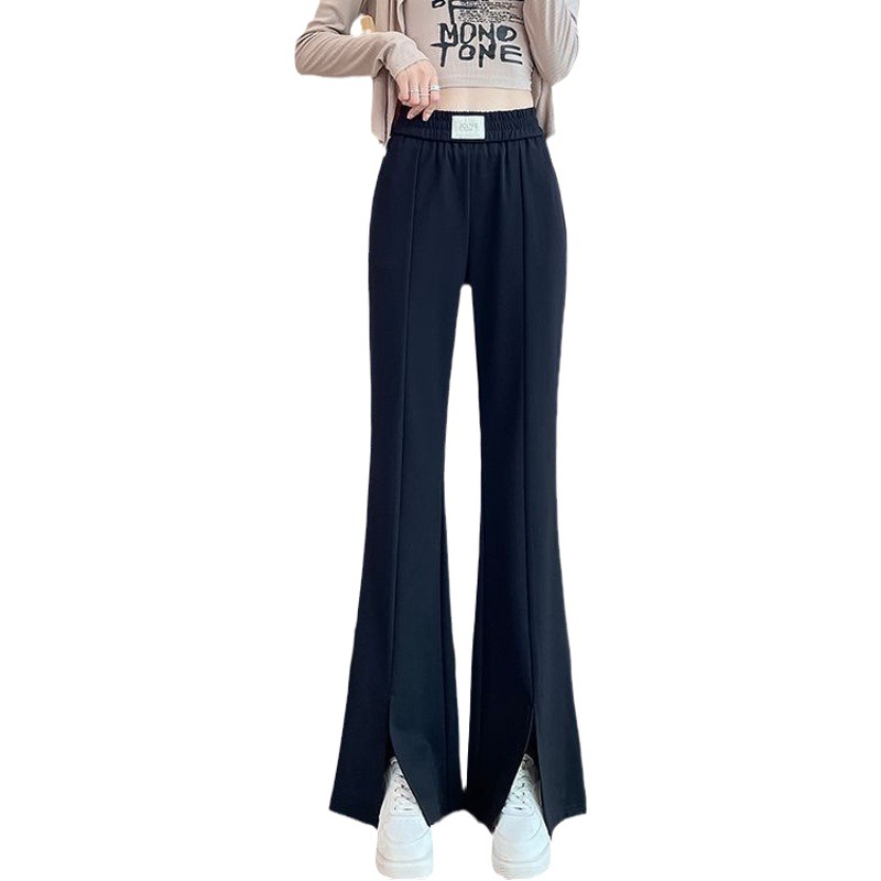 Boot-Cut Pants for Women Spring & Fall Slit Flared Pants for Women 2025 New High-Waist Slim Straight Casual Draped Wide-Leg Pants
