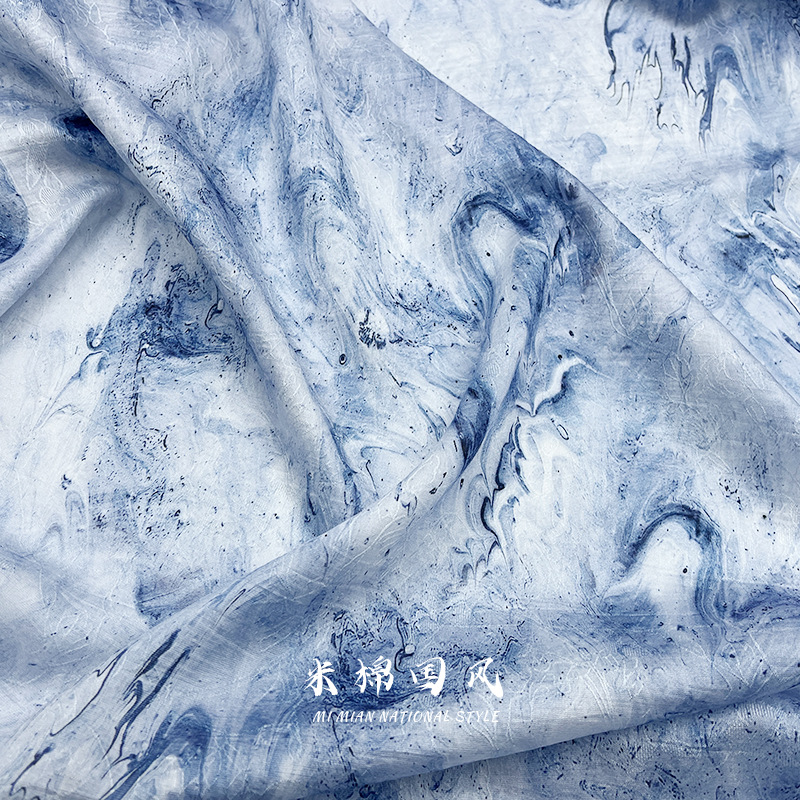 Tencel jacquard fabric 1.5 meters wide one meter price new Chinese national style Hanfu cheongsam dress fabric