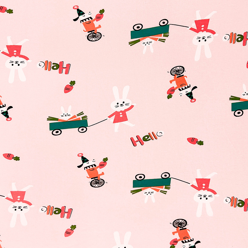 Picture of Lycra Cotton Pull Frame Spandex Jersey Printed Infant Stretch Knitted Cloth Children's Underwear T-Shirt Short-Sleeved Fabric