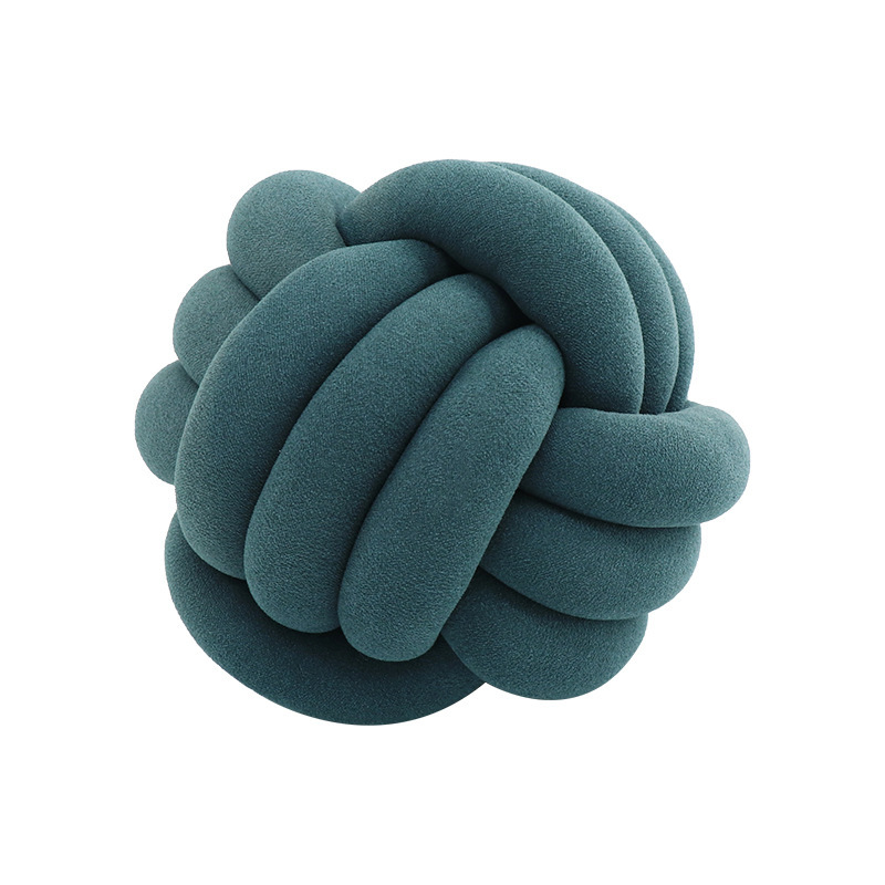 Picture of Ins Popular Three-Strand Rope Knotted Round Ball Home Fabric Creative Hand-Woven Decorative Pillow Cushion Lumbar Cushion