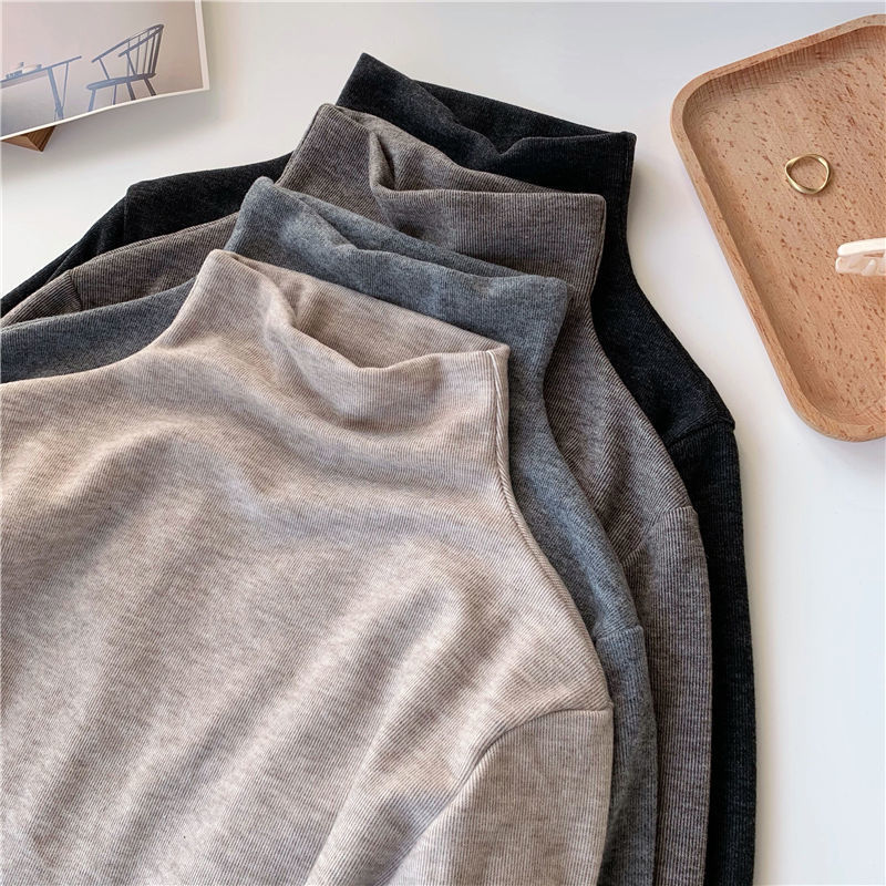 Half Turtleneck Bottoming Shirt 2023 New Autum Women's Long-Sleeved Inner T-Shirt Early Autum Tops for Women Korean Style