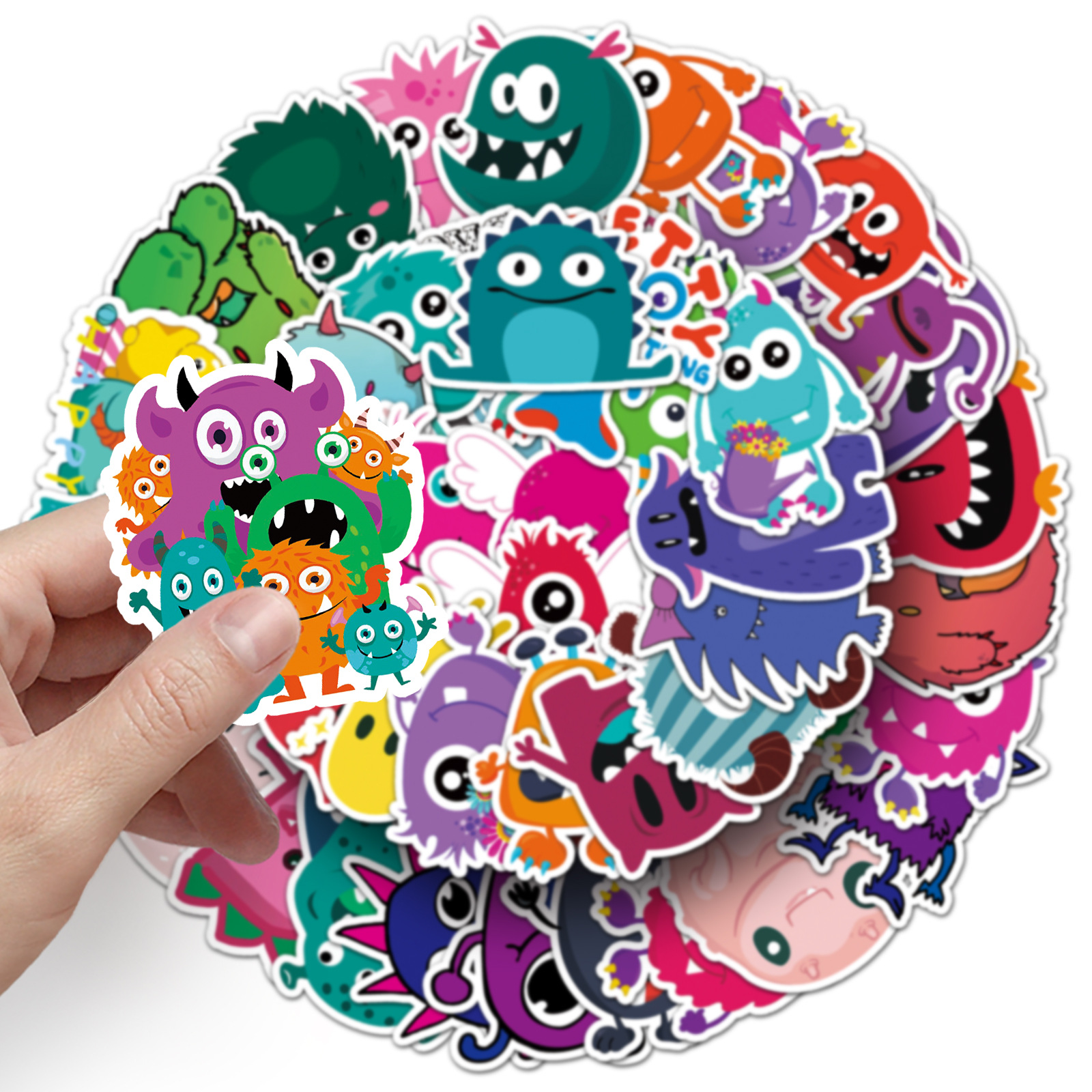 Picture of 50 hand account small monster painted personality cross-border cartoon goo card creative DIY skateboard luggage stickers waterproof