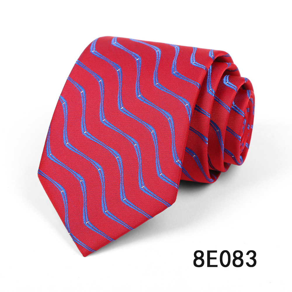 Picture of Men's Tie Business Casual Stripesd Tie 8cm Polyester Jacquard Embroider Print Tie Wholesale Formal Wear