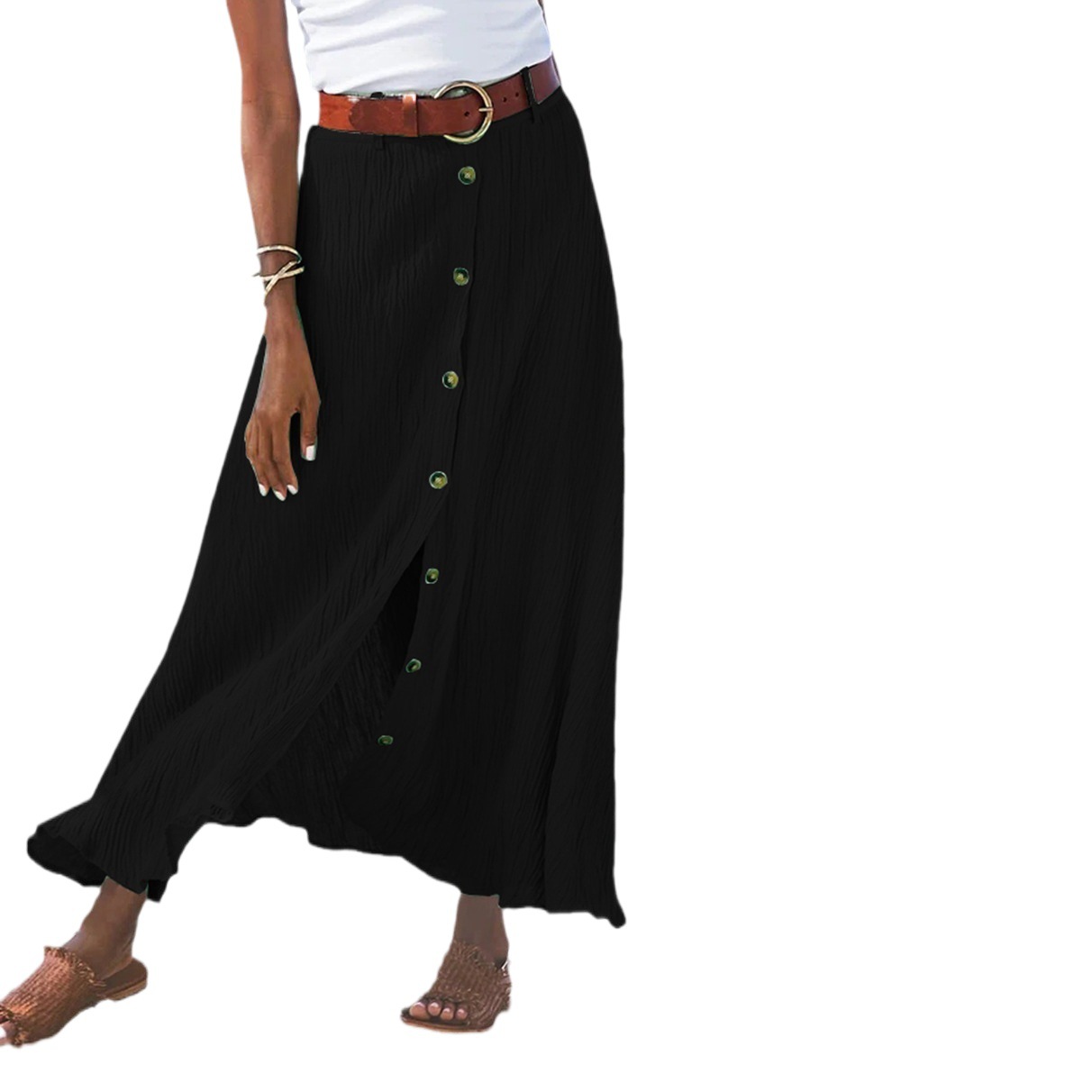 Spot 2023 summer new European and American Amazon cross-border foreign trade split A- shaped hip waist dress