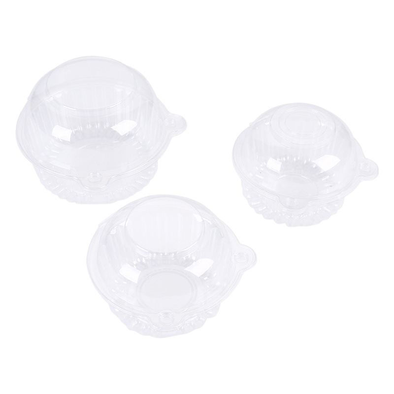 Disposable Transparent Plastic Box Donut Puff Round Cat Head Packaging Box West Point Box with Snap Plastic Box