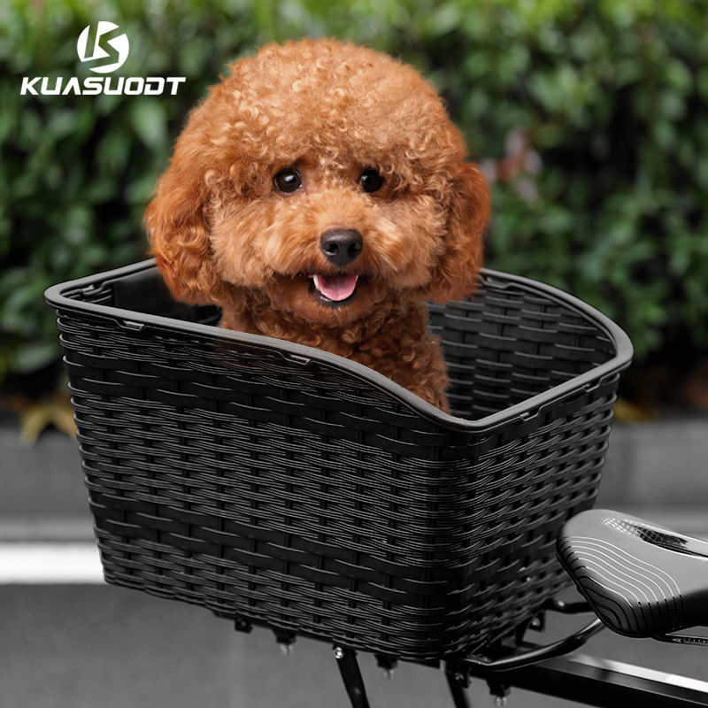 Bicycle rear basket covered with anti-lost mountain bike electric car basket schoolbag rear seat large capacity pet rear basket