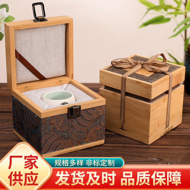 Wooden tea cup box jewelry packaging box flip gift packaging box storage empty box manufacturers wholesale